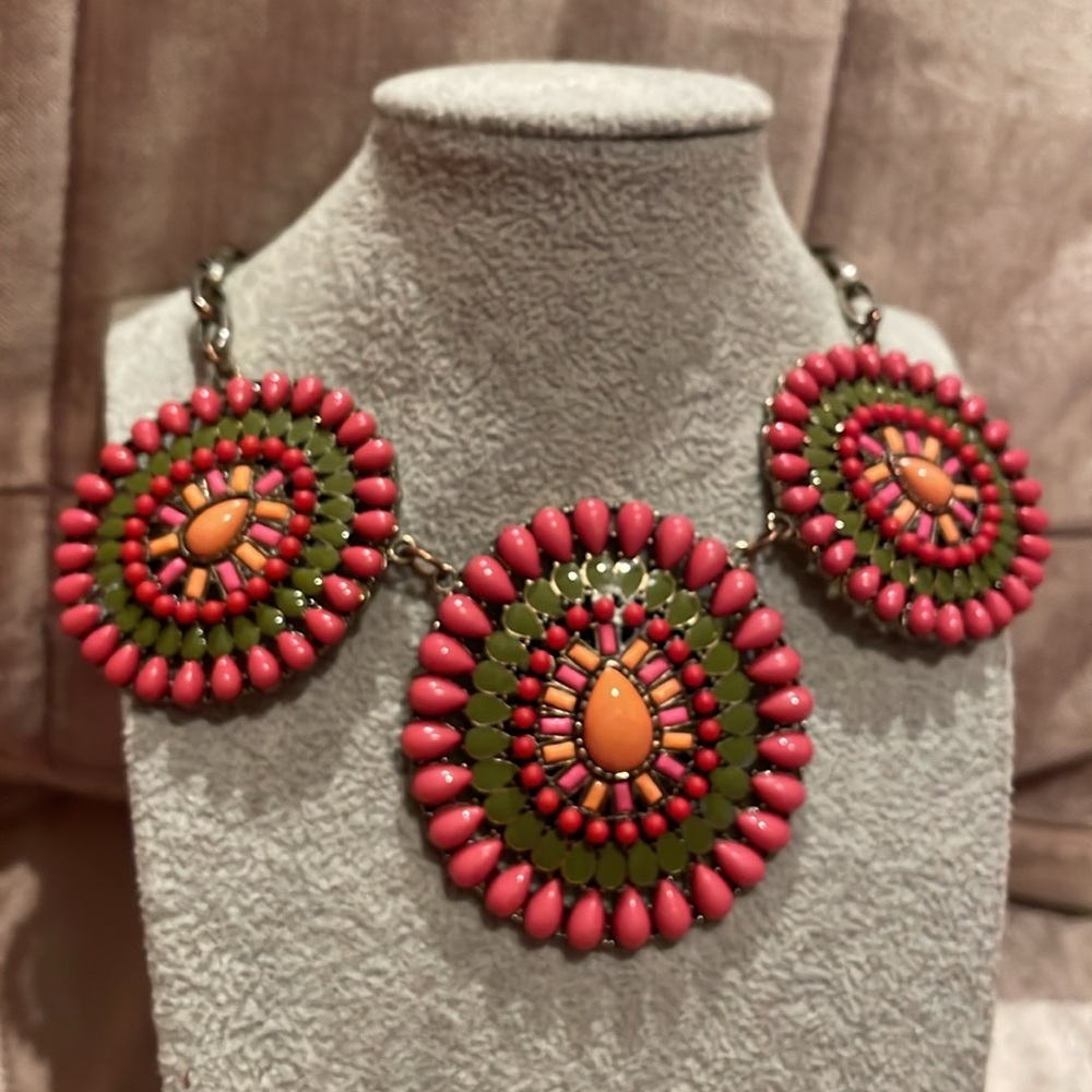 Bold & Chunky Boho Panel Necklace Chain Link 16-18”